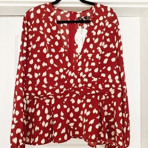 BooHoo Animal Plunge Top